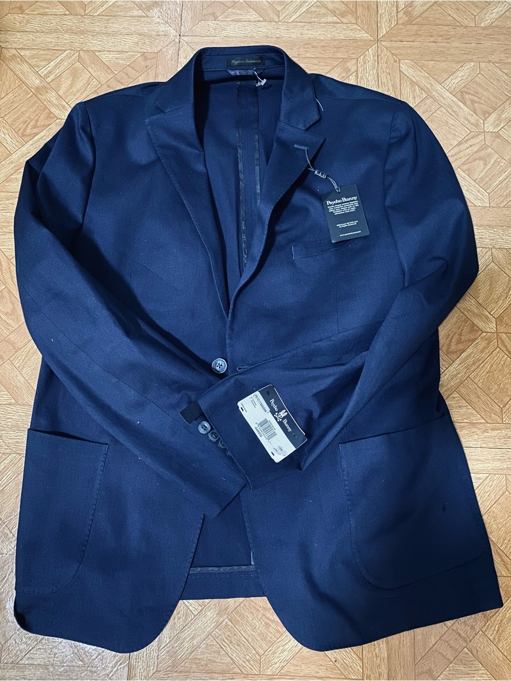 Psycho Bunny Men's Navy Single-Breasted Sport Coat